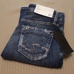 NEW Silver SUKI Mid Rise Curvy Bootcut 29 x 33